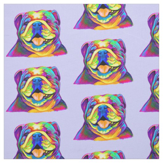 Bulldogge in den Farben Stoff (Muster)
