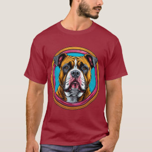 Bulldogge in einem kreisförmigen dekorativen Desig T-Shirt