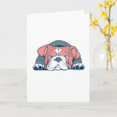 Bulldogge Karte (Gelbe Blume)