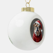 Bulldogge Keramik Kugel-Ornament (Links)