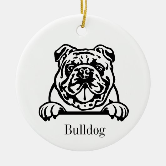Bulldogge Keramik Ornament (Vorne)