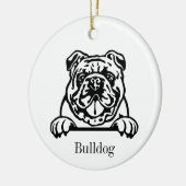 Bulldogge Keramik Ornament (Links)