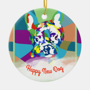 Bulldogge Keramik Ornament