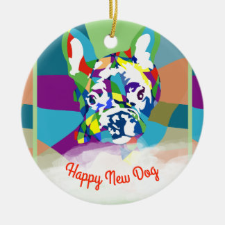 Bulldogge Keramik Ornament