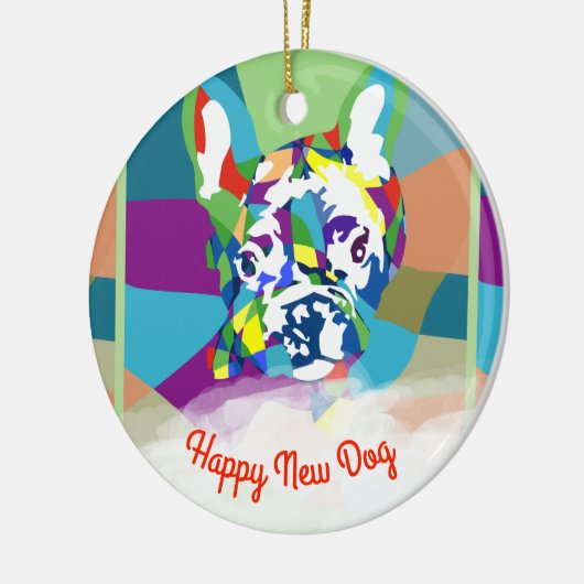 Bulldogge Keramik Ornament (Links)