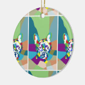 Bulldogge Keramik Ornament (Links)