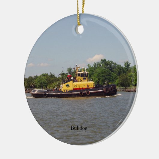 Bulldogge Keramik Ornament (Links)