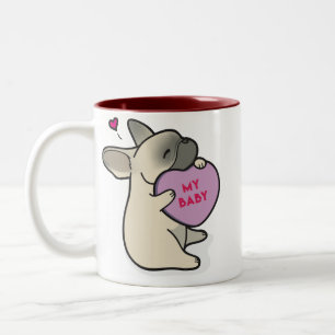 Bulldogge-Kitz W/Mask das 2015-French des Zweifarbige Tasse