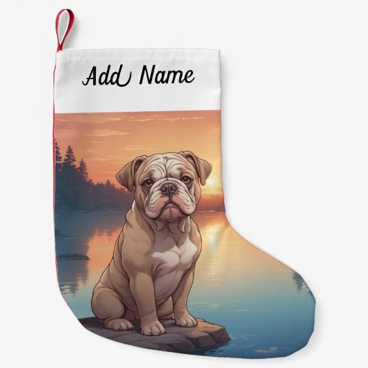 Bulldogge Kleiner Weihnachtsstrumpf (Vorderseite)