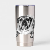 Bulldogge leuchtet im festlichen Licht Thermobecher (Vorderseite)