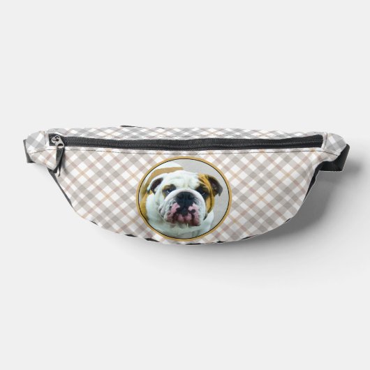Bulldogge Malerei Rot und Weiß Englische Haustiere Bauchtasche (Ablage )