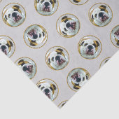 Bulldogge Malerei Rot und Weiß Englische Haustiere Seidenpapier (Ausschnitt)