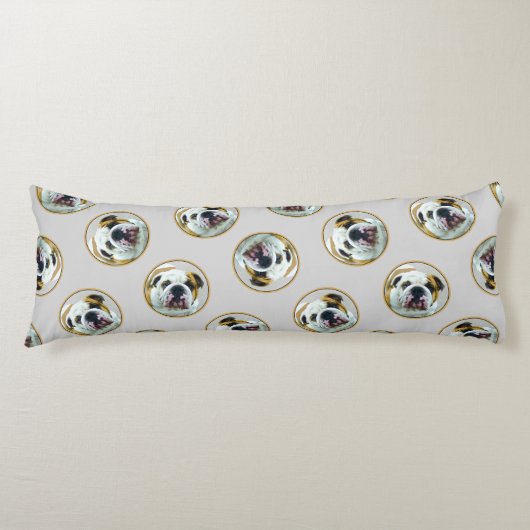 Bulldogge Malerei Rot und Weiß Englische Haustiere Seitenschläferkissen (Vorderseite)