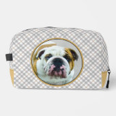 Bulldogge Malerei Rot und Weiß Englische Haustiere Waschbeutel (Vorderseite)