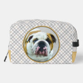 Bulldogge Malerei Rot und Weiß Englische Haustiere Waschbeutel (Rückseite)