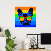 Bulldogge mit Brillengläsern Pop Art Poster (Heimbüro)