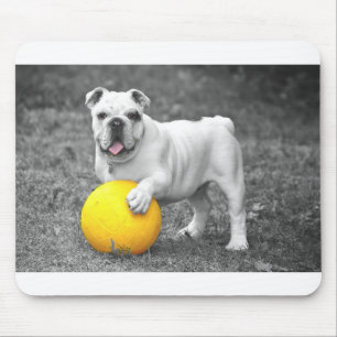 Bulldogge mit gelbem Ball Mousepad