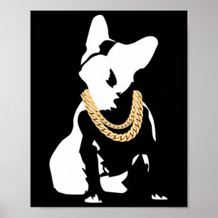 Bulldogge mit Goldkette  Poster