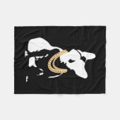 Bulldogge mit Goldklee Fleecedecke (Vorderseite (Horizontal))