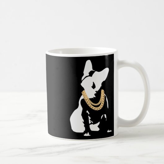 Bulldogge mit Goldklee Kaffeetasse (Rechts)