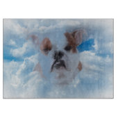 Bulldogge mit Himmelswolken Schneidebrett (Vorderseite)