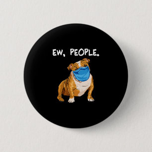 Bulldogge mit Maske  Button