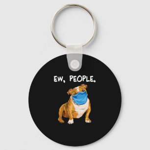Bulldogge mit Maske  Schlüsselanhänger