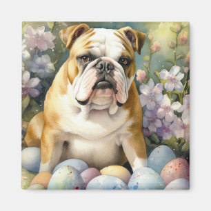 Bulldogge mit Ostereiern Feiertag Magnet