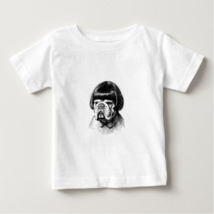 Bulldogge mit Perücke (Stil 1) Fine Art Baby T-shirt