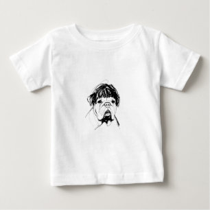 Bulldogge mit Perücke (Stil 2) Fine Art Baby T-shirt
