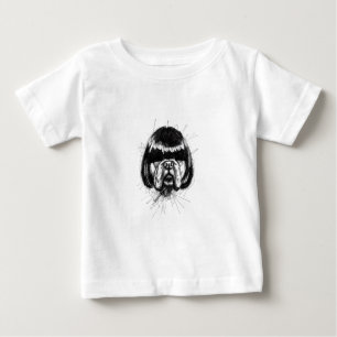 Bulldogge mit Perücke (Stil 4) Fine Art Baby T-shirt