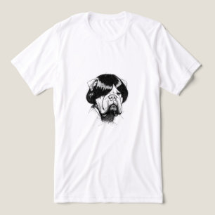 Bulldogge mit Perücke (Stil 5) Fine Art Tri-Blend Shirt