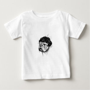 Bulldogge mit Perücke (Stil 7) Fine Art Baby T-shirt