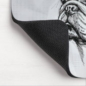 Bulldogge mit Perücke (Stil 7) Fine Art Mousepad (Ecke)