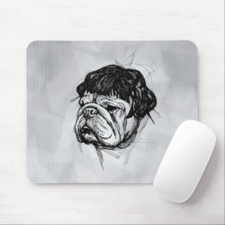 Bulldogge mit Perücke (Stil 7) Fine Art Mousepad
