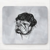 Bulldogge mit Perücke (Stil 7) Fine Art Mousepad (Vorne)