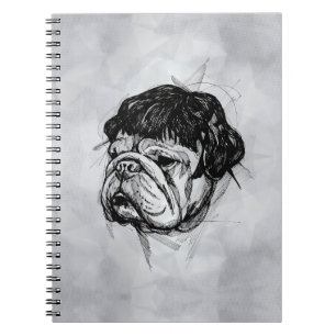 Bulldogge mit Perücke (Stil 7) Fine Art Notizblock