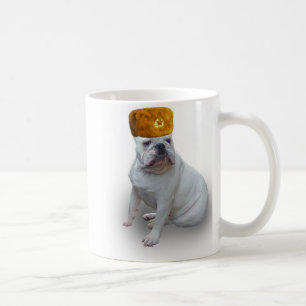 Bulldogge mit russischem Pelzhut Kaffeetasse