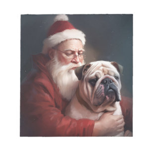 Bulldogge mit Weihnachtsmann Festive Weihnachten Notizblock