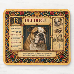 Bulldogge, mittelalterliche Bestiarien-Kunst Mousepad