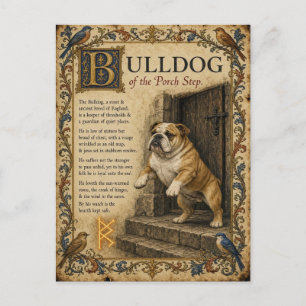 Bulldogge, mittelalterliche Bestiarien-Kunst Postkarte
