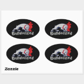 Bulldogge Ovaler Aufkleber (Blatt)