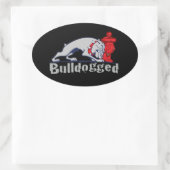 Bulldogge Ovaler Aufkleber (Tasche)