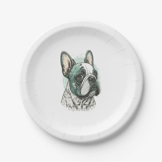 Bulldogge Pappteller (Vorderseite)