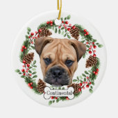 Bulldogge Personalisiert Keramik Ornament (Vorne)