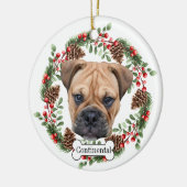 Bulldogge Personalisiert Keramik Ornament (Links)