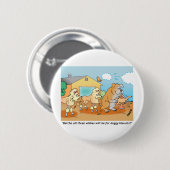 Bulldogge - Pudel-Cartoon-Geschenke Button (Vorne & Hinten)