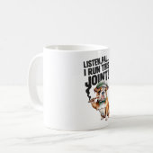 Bulldogge rennt diese Tasse Kaffee (Vorderseite Links)