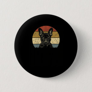 Bulldogge Retro Vintage 60er 70er Spaß Franzose li Button