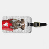 Bulldogge Rot-Liebe Gepäckanhänger (Vorderseite horizontal)
